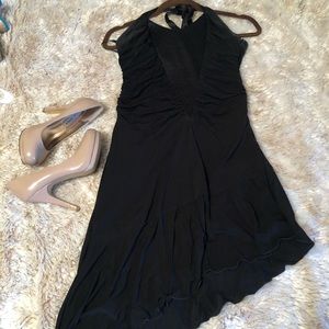 Black halter top dress
